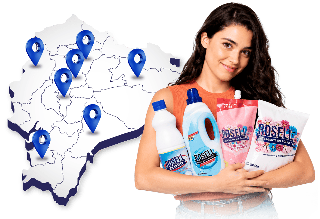 mujer-sosteniendo-productos-delimpieza-rosell-ideales-para-el-aseo-del-hogar-y-la-industria-Quito-Ecuador